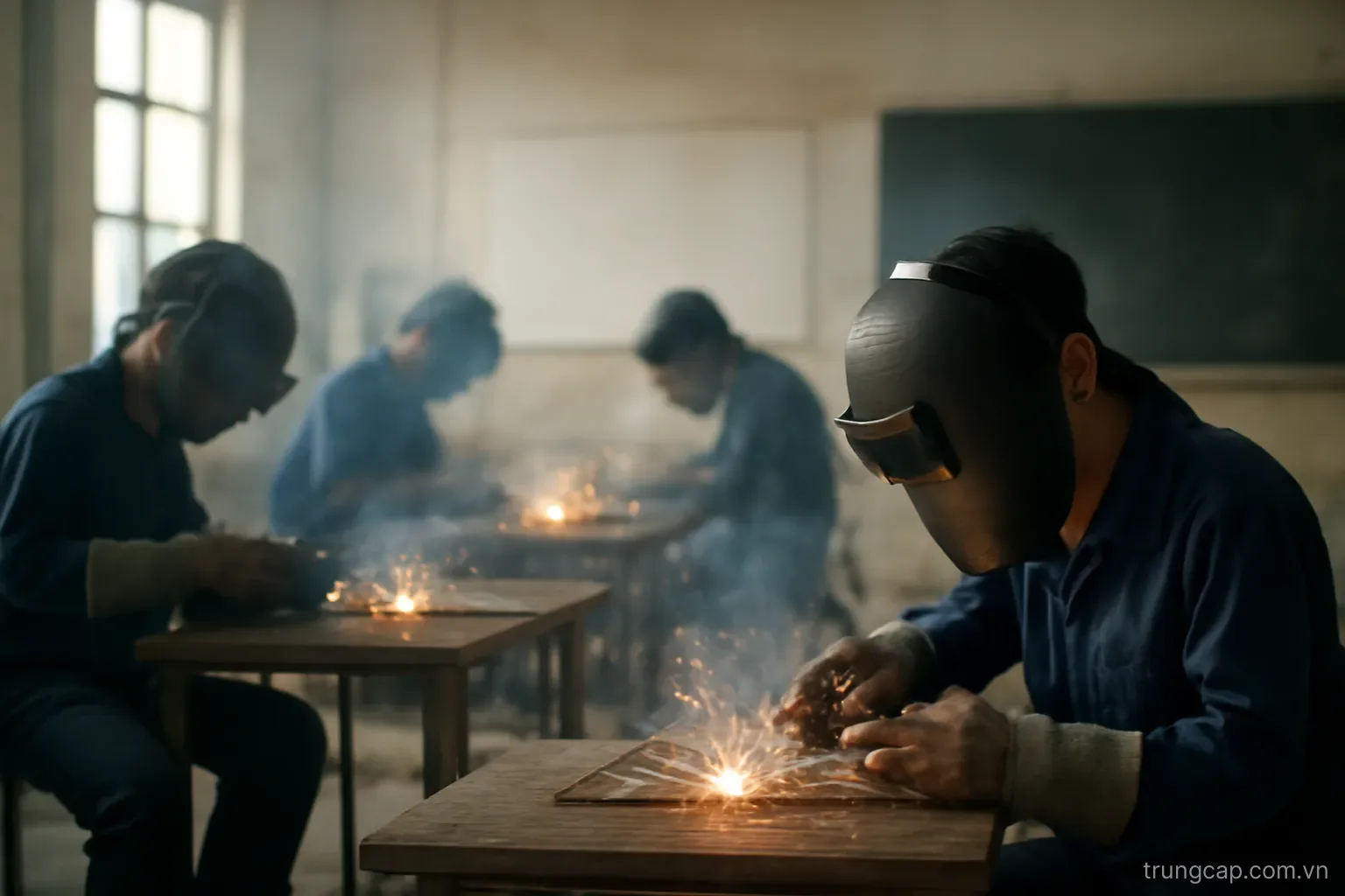 Giờ thực hành ở trường nghề
